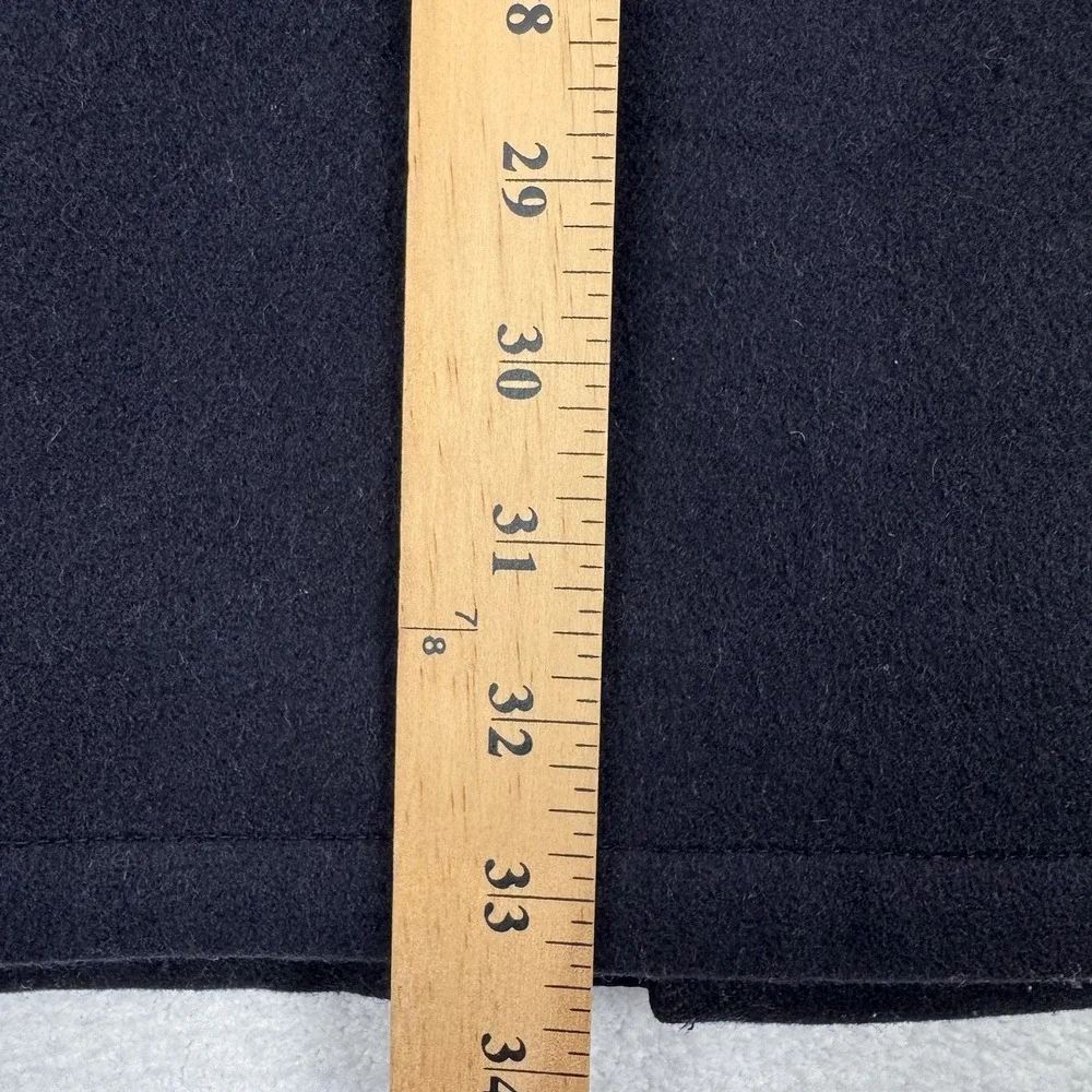 VTG Polo Ralph Lauren Wool Coat Men‎ L Black Pea Coat Full Zip Lined Snap Vent